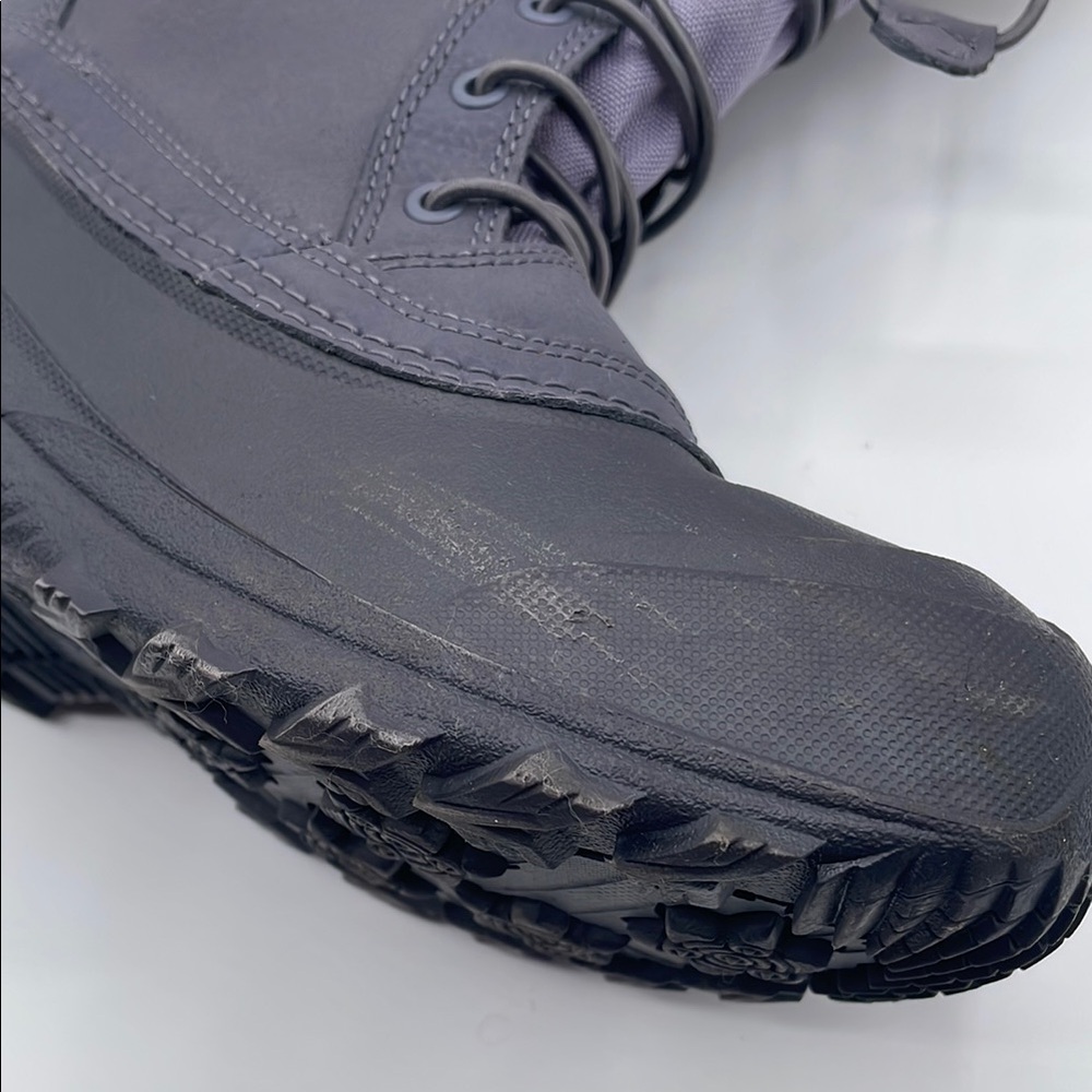 The North Face Gray Purple Winter Boots Waterproof Faux Fur Big Kid Size 5 Warm - Picture 14 of 16